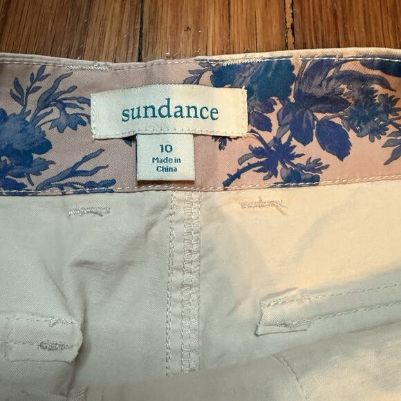Sundance Rhodes Pants Off White Cream Cotton Soft Twill Size 10 - Picture 4 of 9